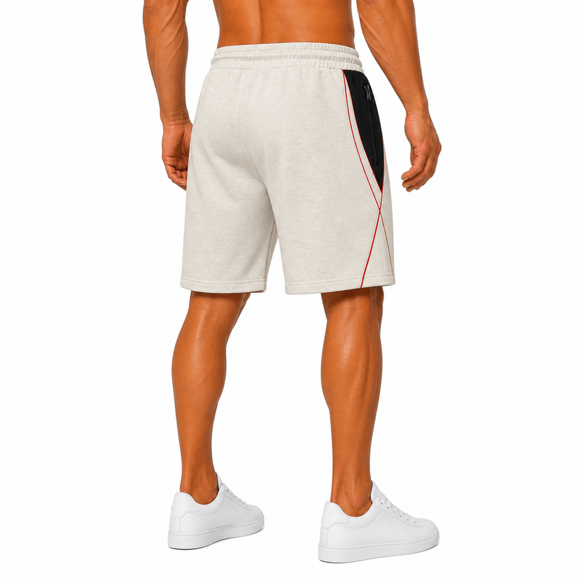 Grey Geometric Athletic Shorts(INSIDE)
