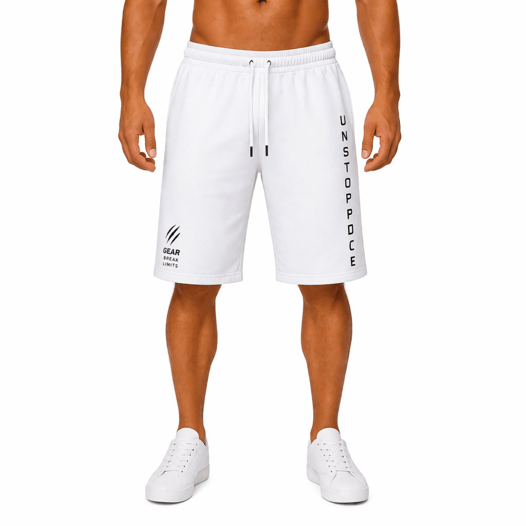 White Printed Athletic Shorts(INSIDE)