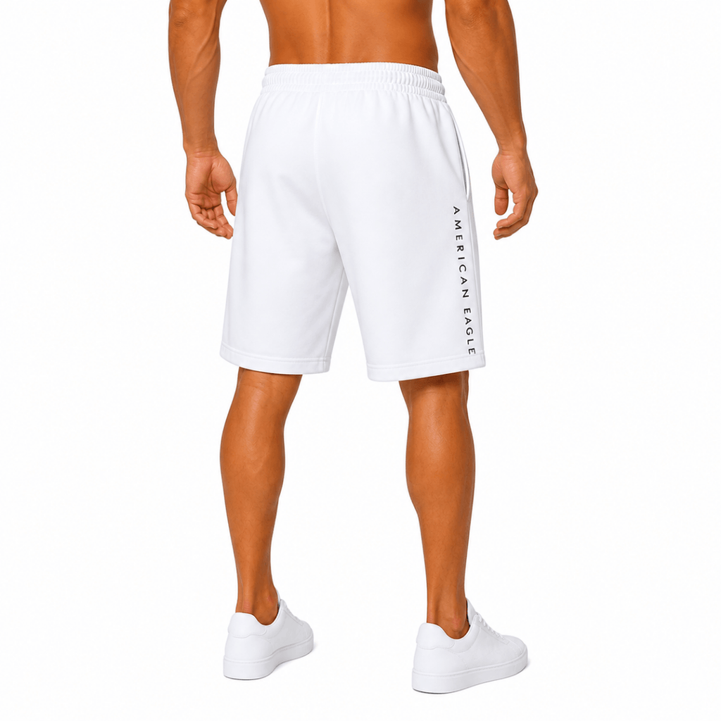 White Printed Athletic Shorts(INSIDE)