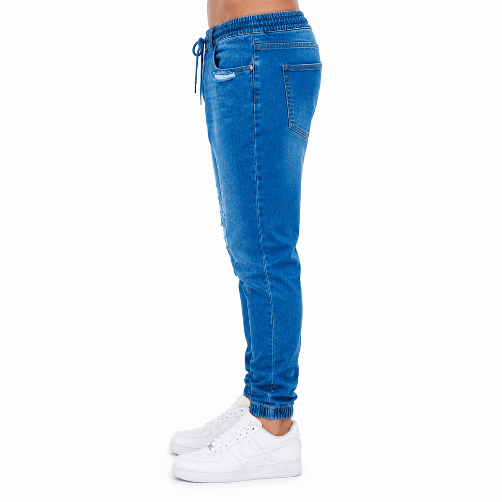 Distressed Denim Jogger Trousers (INSIDE)