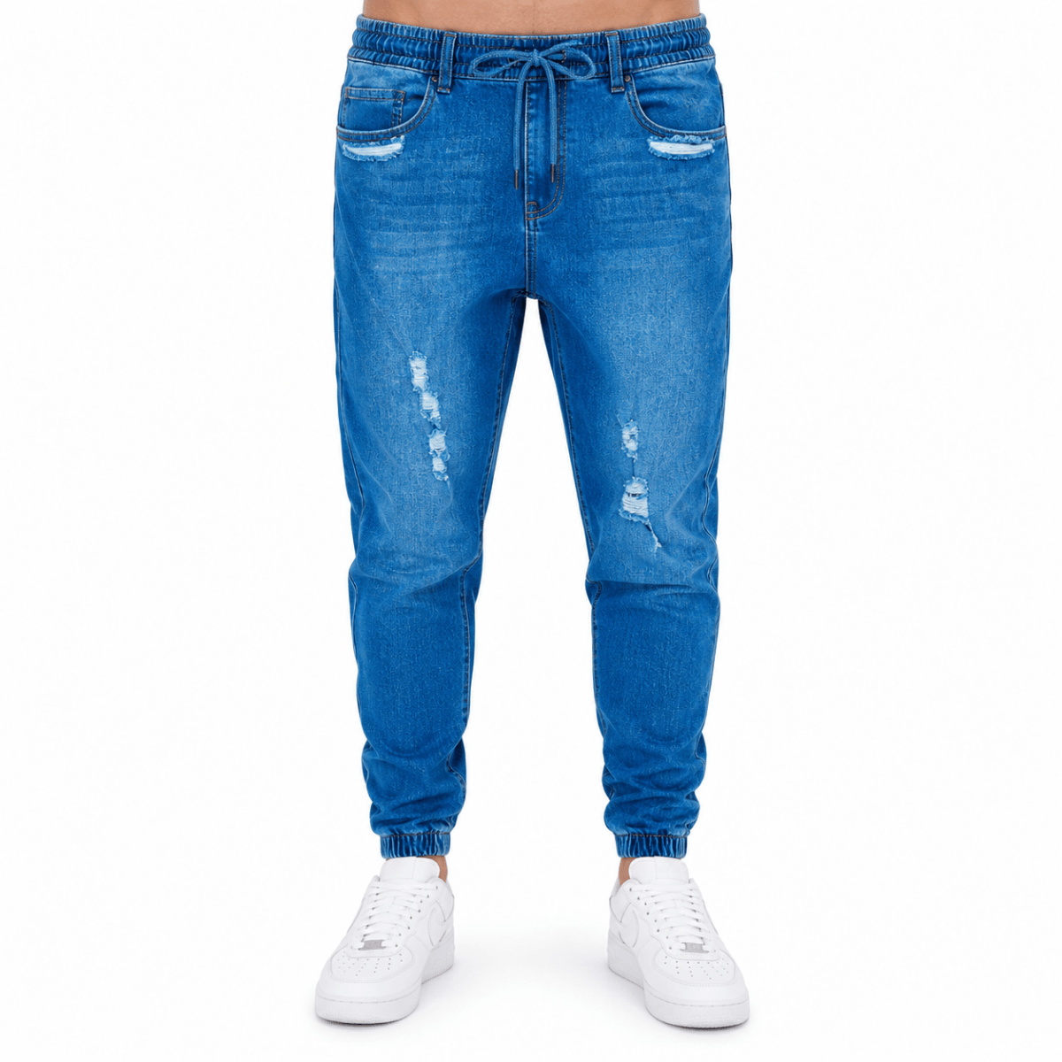 Distressed Denim Jogger Trousers (INSIDE)