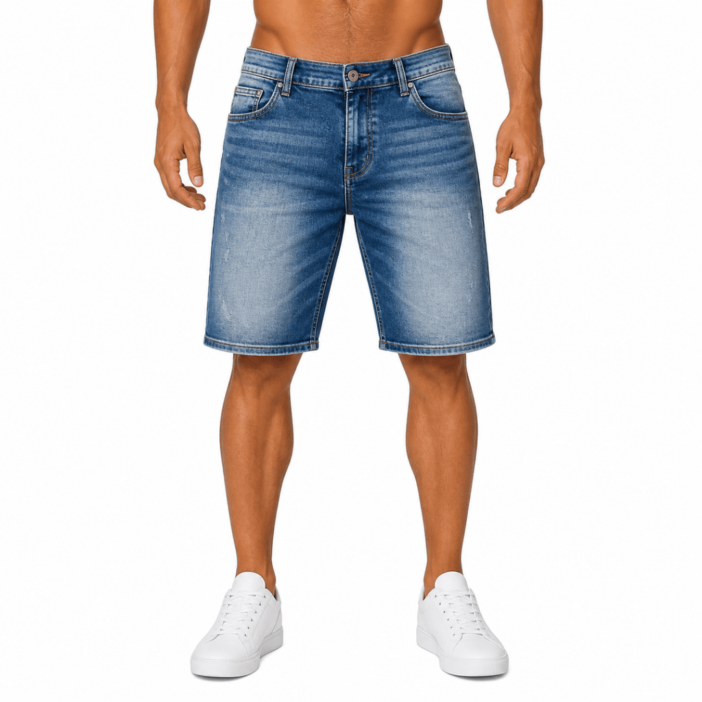Classic Faded Blue Denim Shorts (INSIDE)