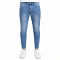 Light Wash Distressed Slim Jeans (INSIDE)