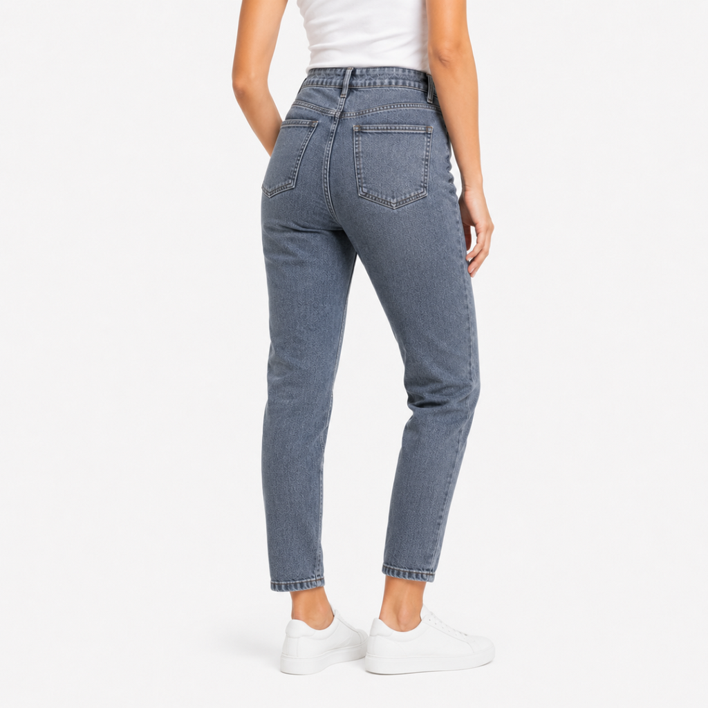 Grey Mom Fit Jeans(INSID)