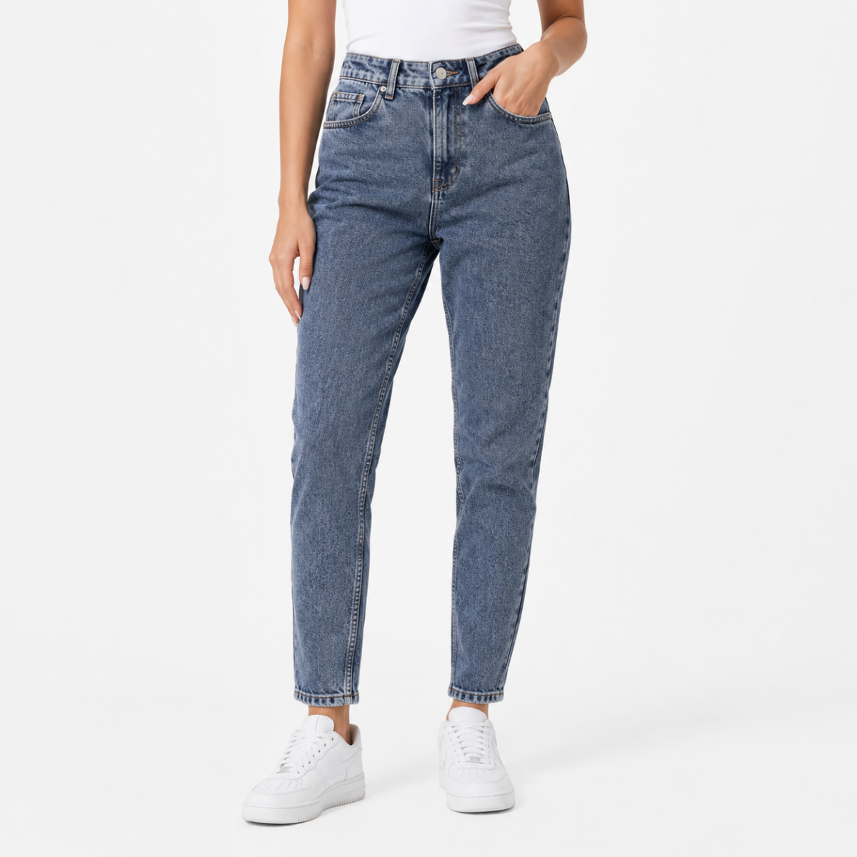 Dark Blue Straight Leg Jeans(INSID)