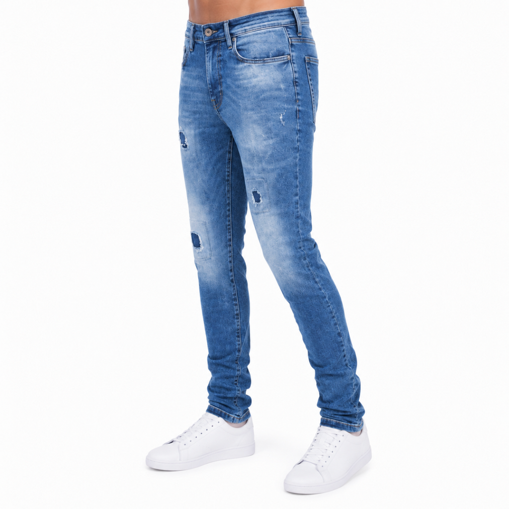 Blue Jeans with Modern Patch Details (INSIDE)
