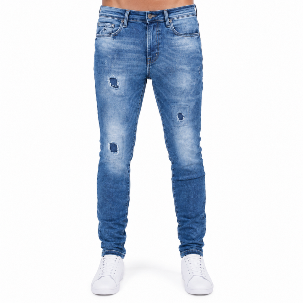Blue Jeans with Modern Patch Details (INSIDE)
