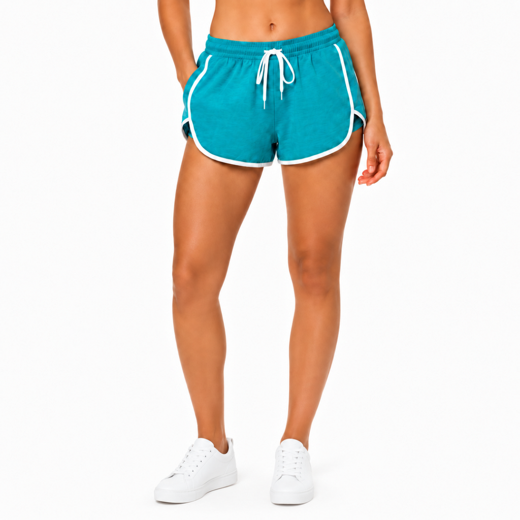 Women's Turquoise Athletic Shorts(INSIDE)