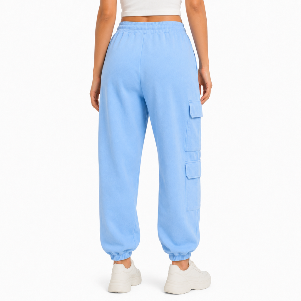 Sky Blue Cargo Sweatpants(INSIDE)