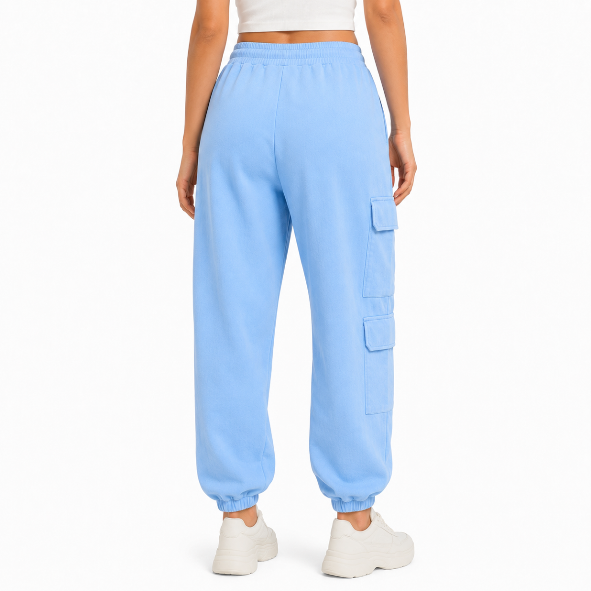 Sky Blue Cargo Sweatpants(INSIDE)