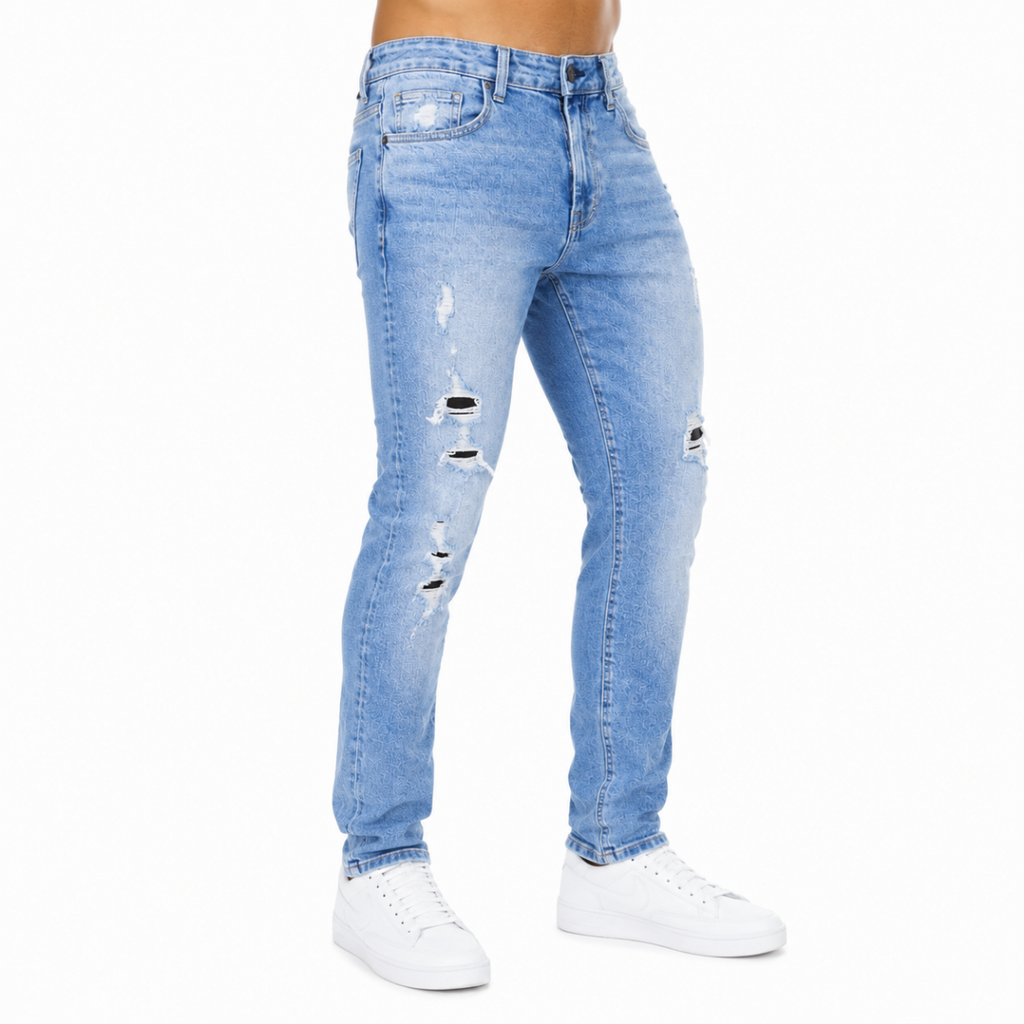 Light Wash Ripped Skinny Jeans (INSIDE)