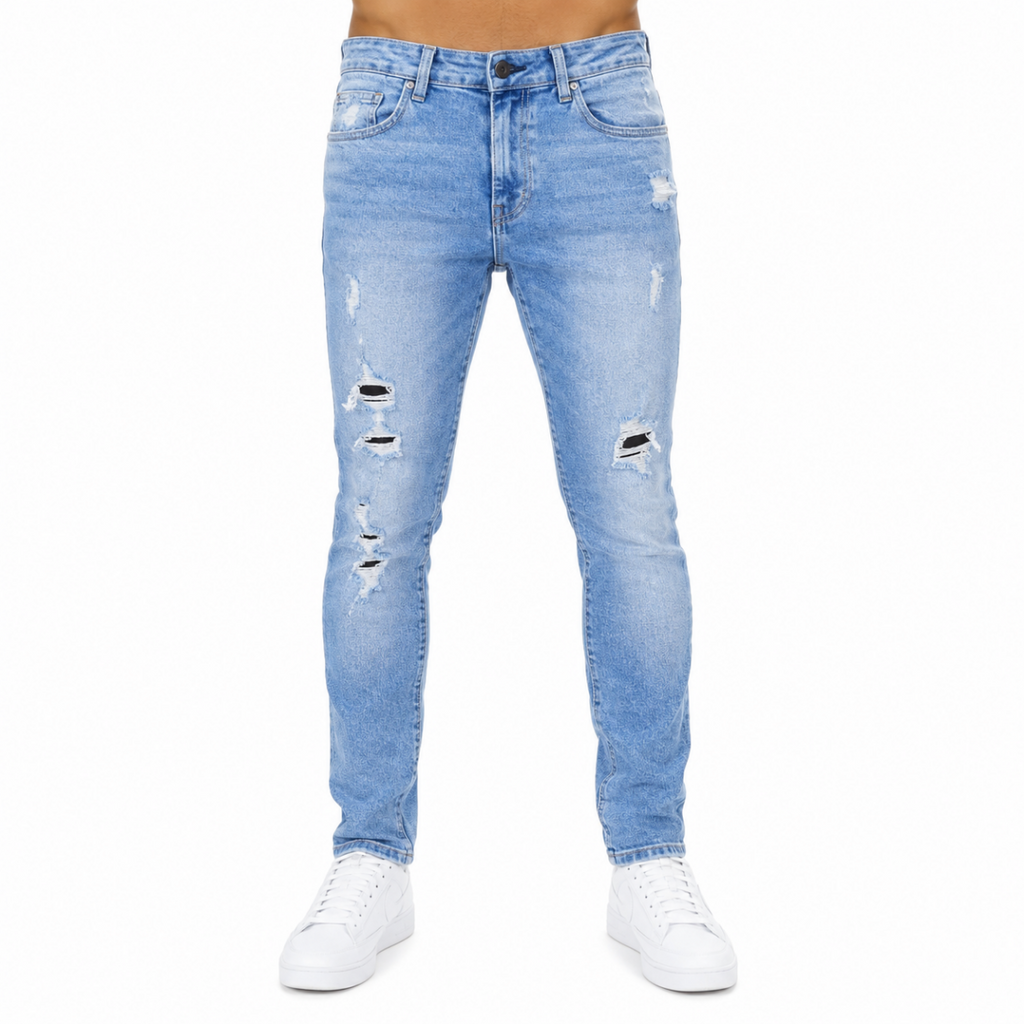 Light Wash Ripped Skinny Jeans (INSIDE)