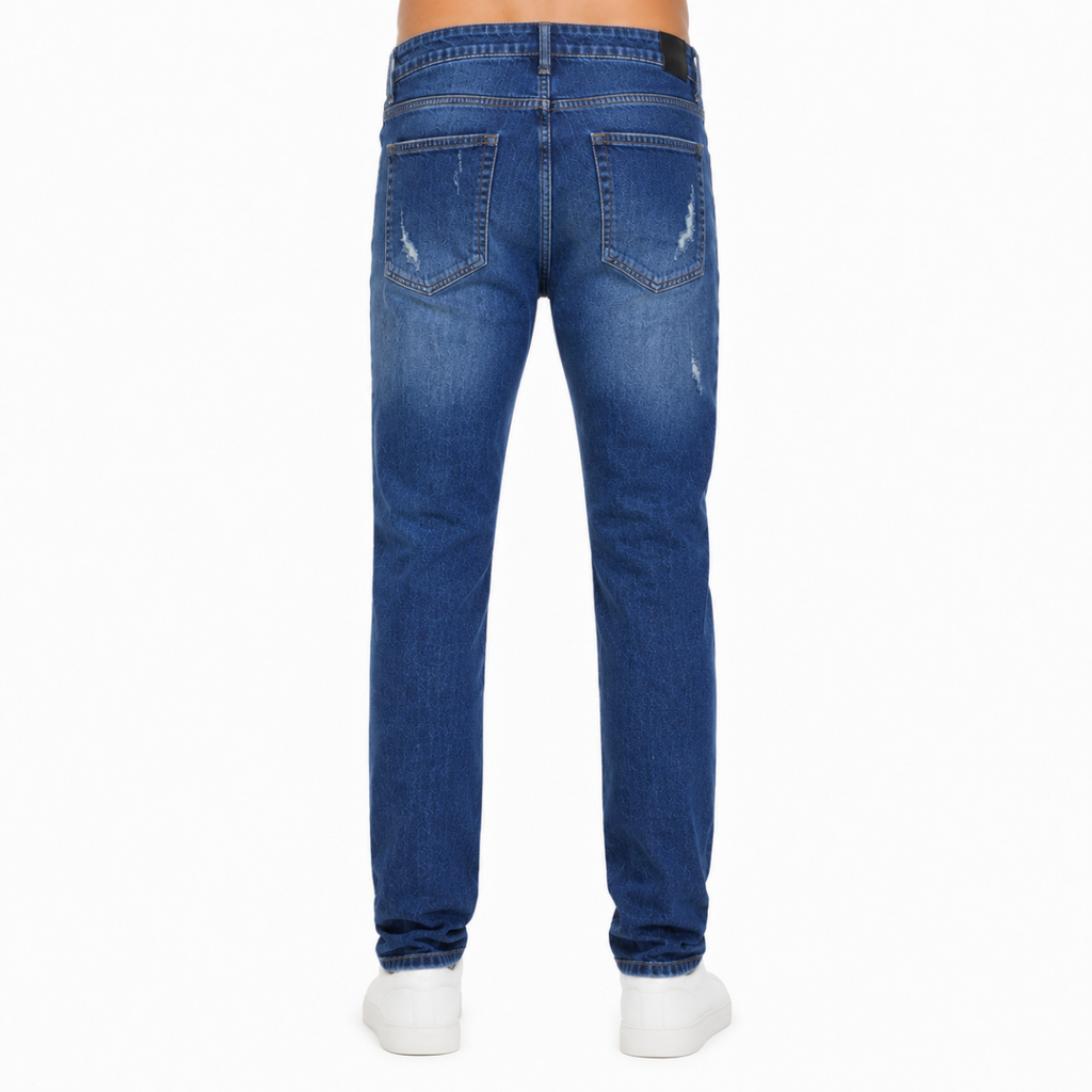 Dark Faded Wash Denim Jeans (INSIDE)