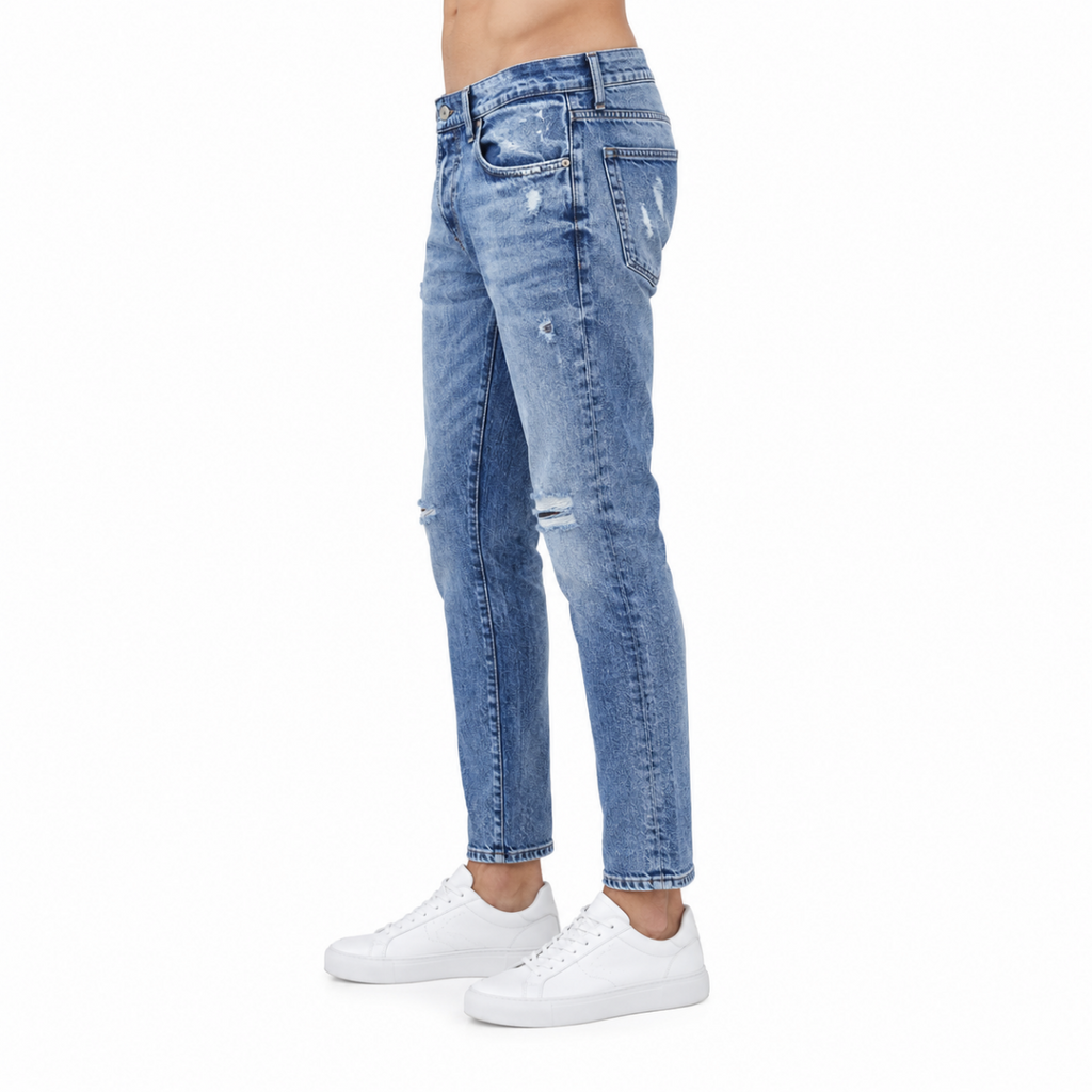 Light Wash Slim Distressed Jeans (INSIDE)