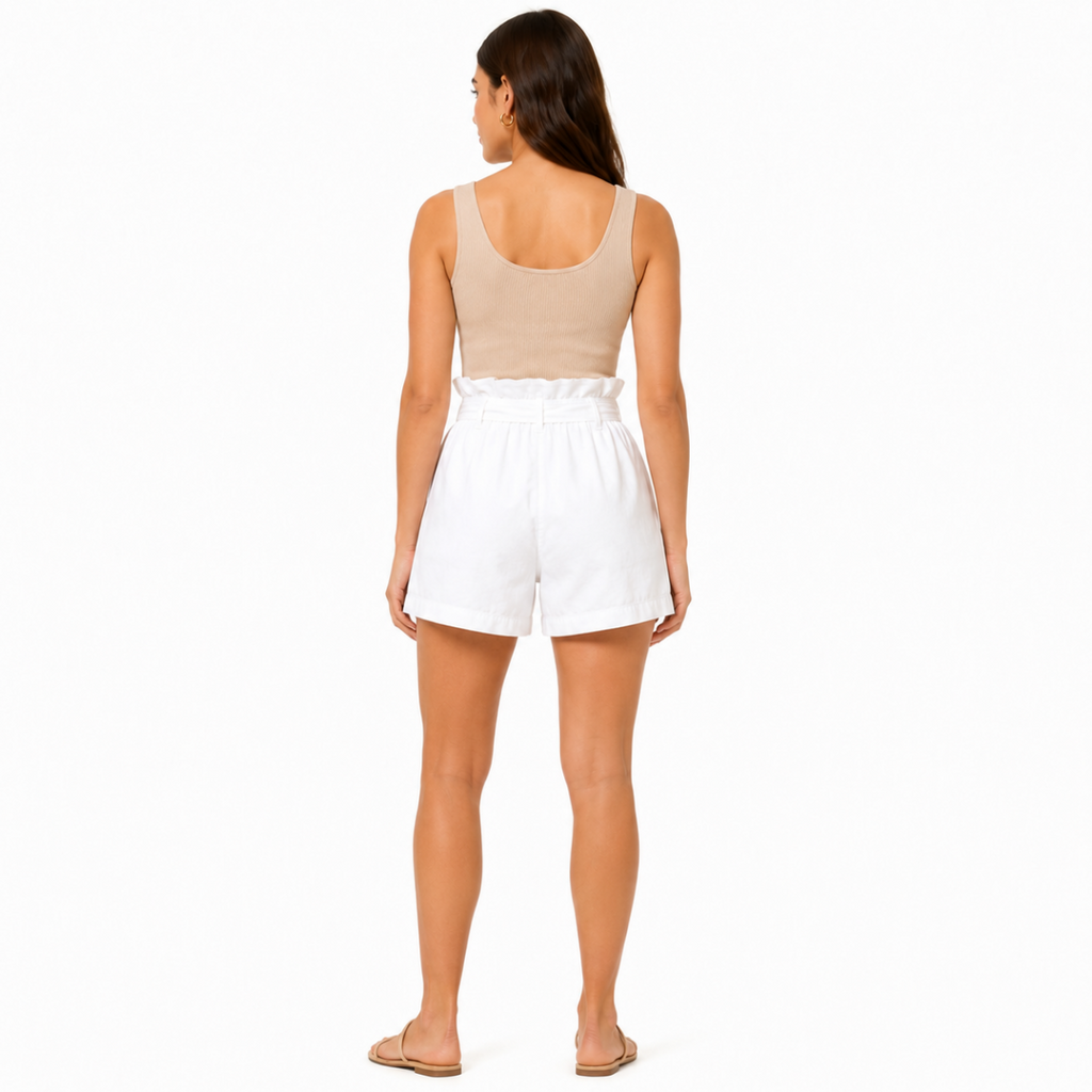 (INSIDE)White Comfortable Linen Shorts