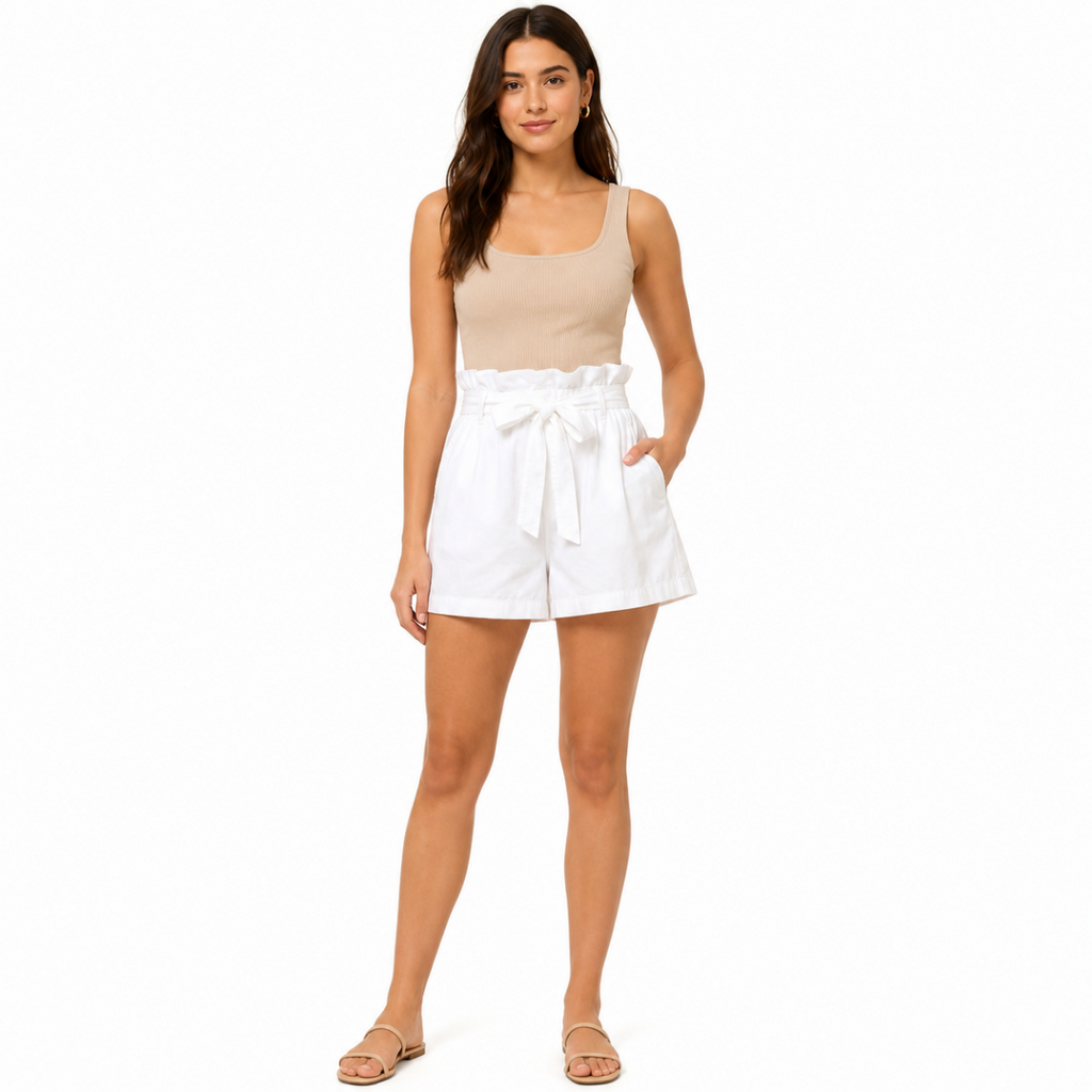(INSIDE)White Comfortable Linen Shorts