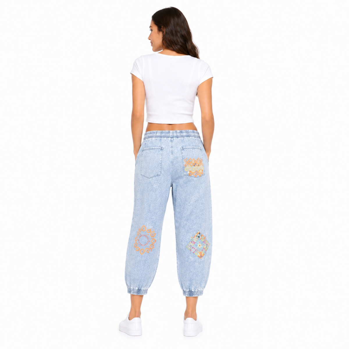 Comfortable Embroidered Denim Pants(INSIDE)