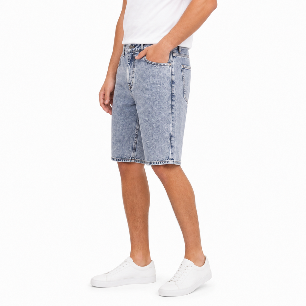 Trendy Printed Denim Shorts(INSIDE)