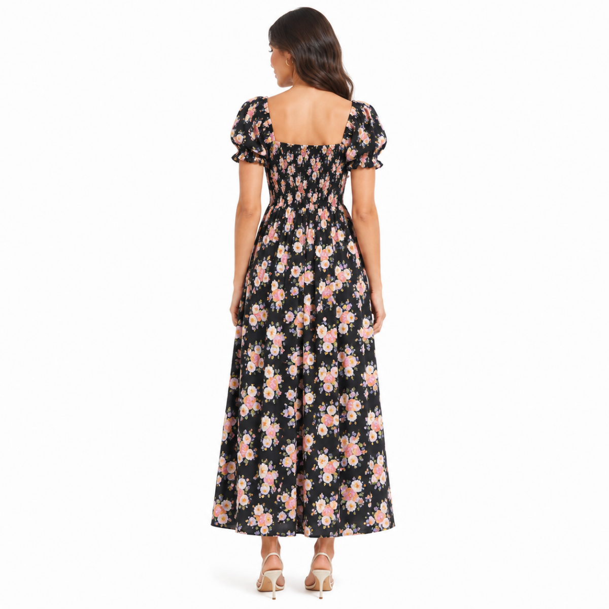 Black Floral Maxi Dress(INSIDE)