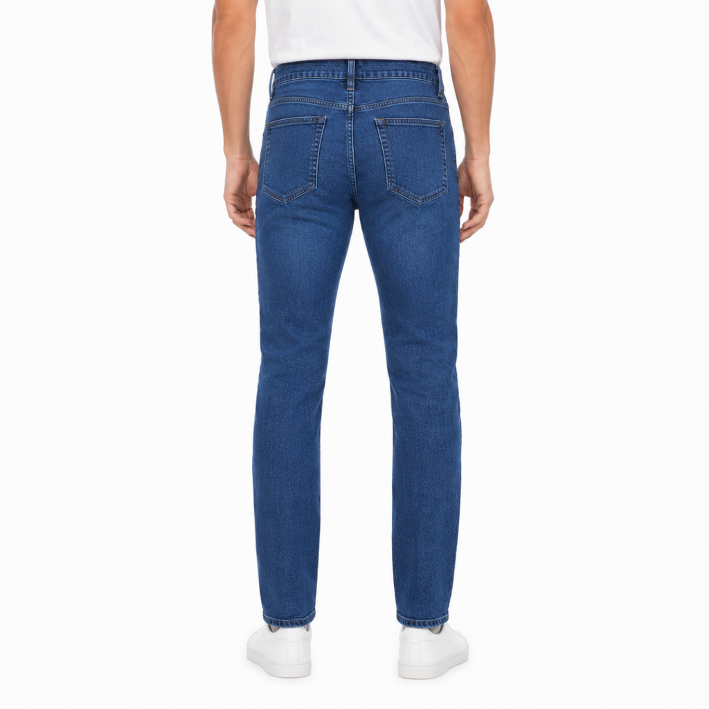 Men’s Deep Blue Slim-Fit Jeans(INSIDE)
