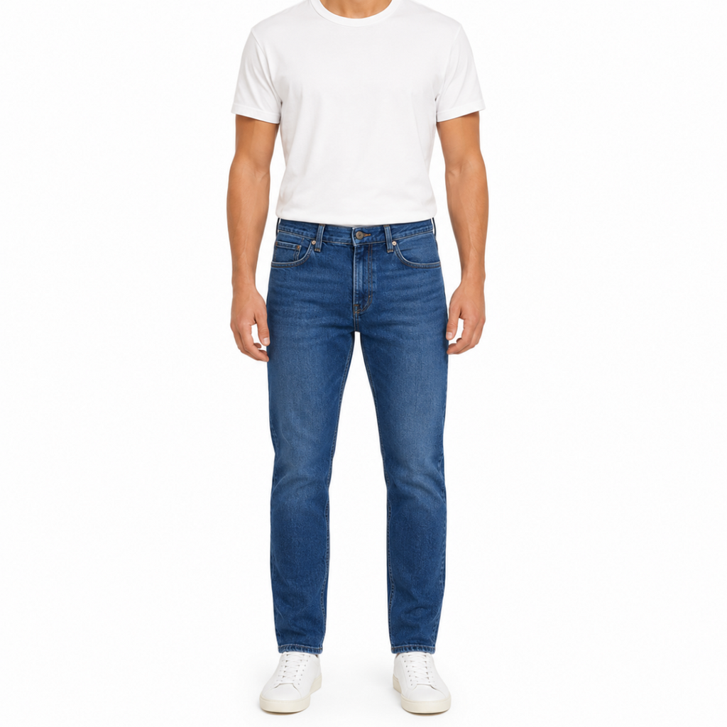Men's Classic Blue Slim-Fit Jeans(INSIDE)