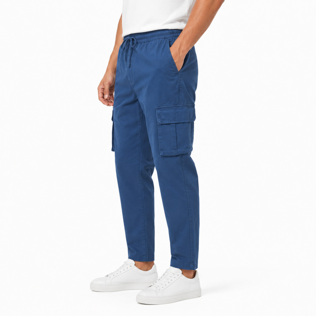 Men's Essential Steel Blue Cargo Pants(INSIDE)