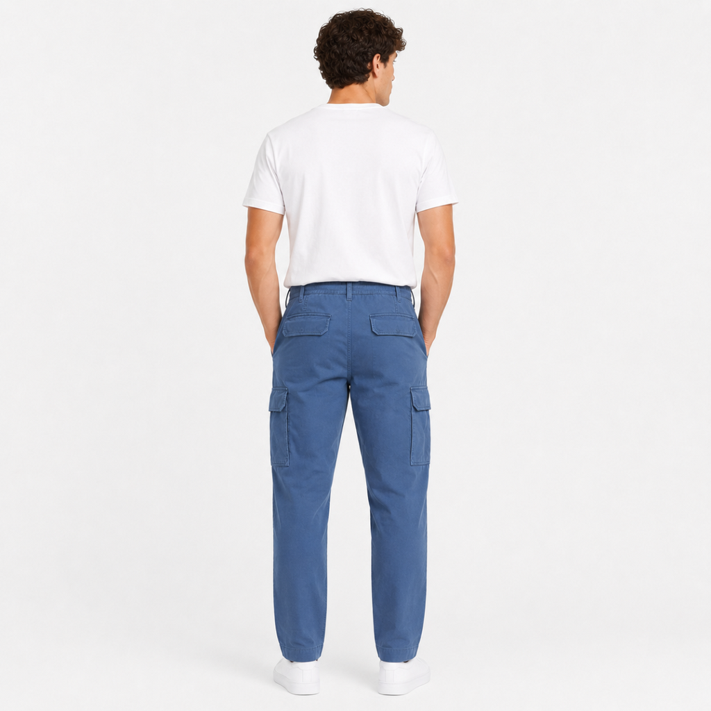 Men's Essential Steel Blue Cargo Pants(INSIDE)