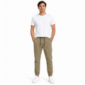 Men's Olive Comfort Twill Joggers(INSIDE)