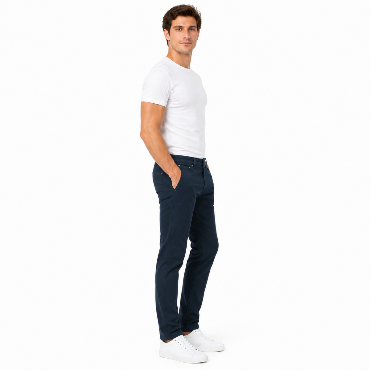 Men's Navy Essential Slim-Fit Chinos(INSIDE)