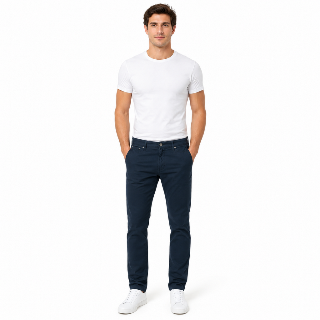 Men's Navy Essential Slim-Fit Chinos(INSIDE)