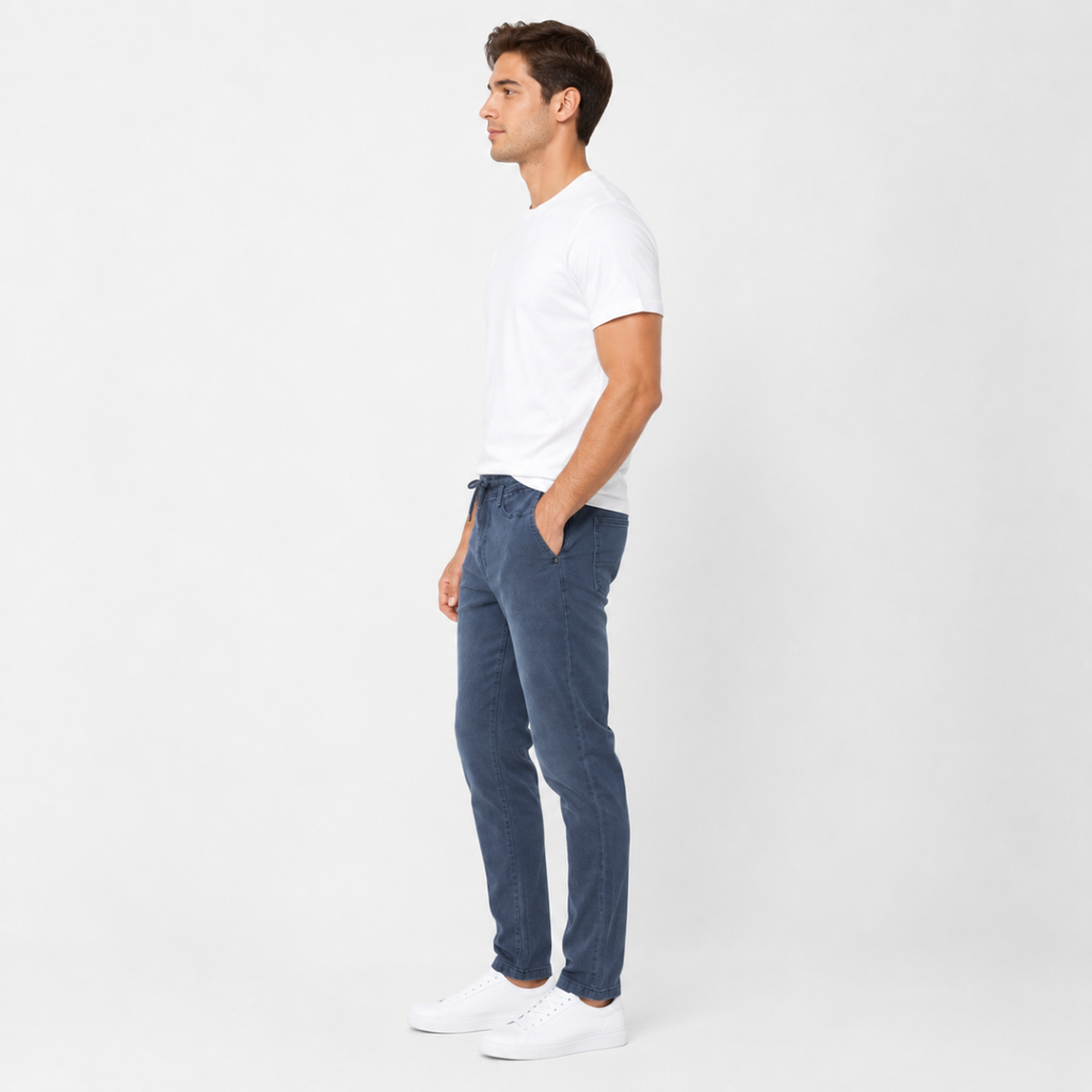 Men's Relaxed Denim Joggers(INSIDE)