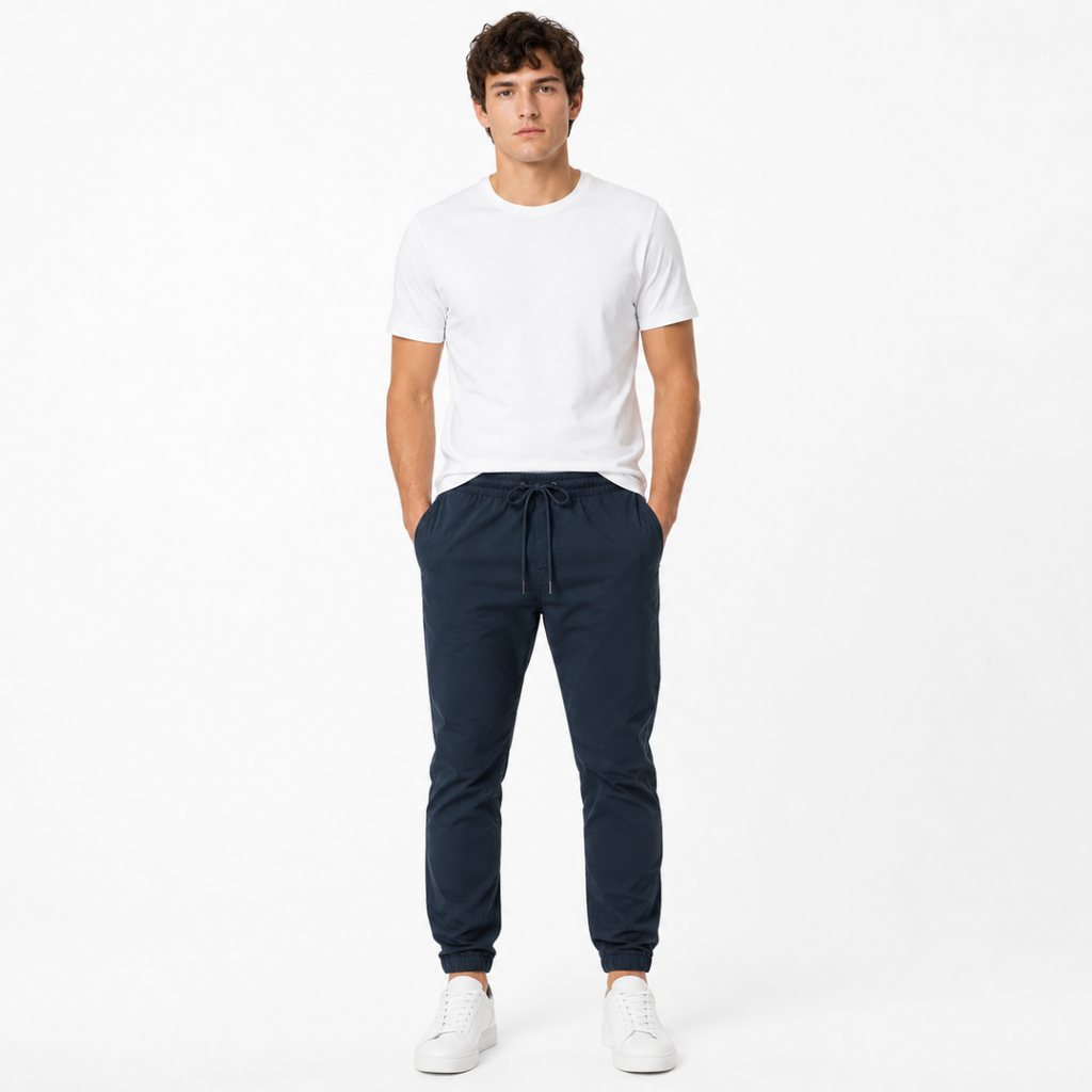Men's Navy Comfort Cotton Joggers(INSIDE)