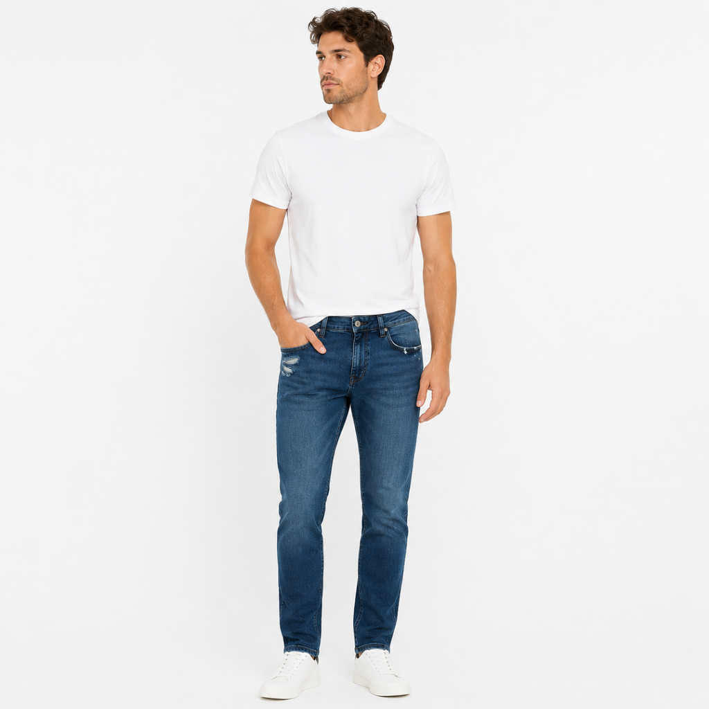 Men's Essential Slim-Fit Blue Jeans(INSIDE)