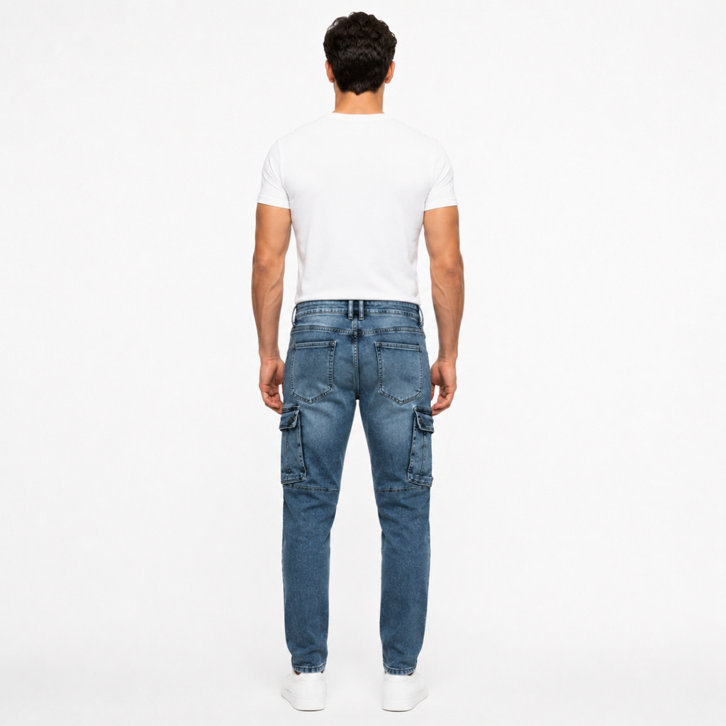 Men's Light Wash Distressed Slim Jeans(INSIDE)