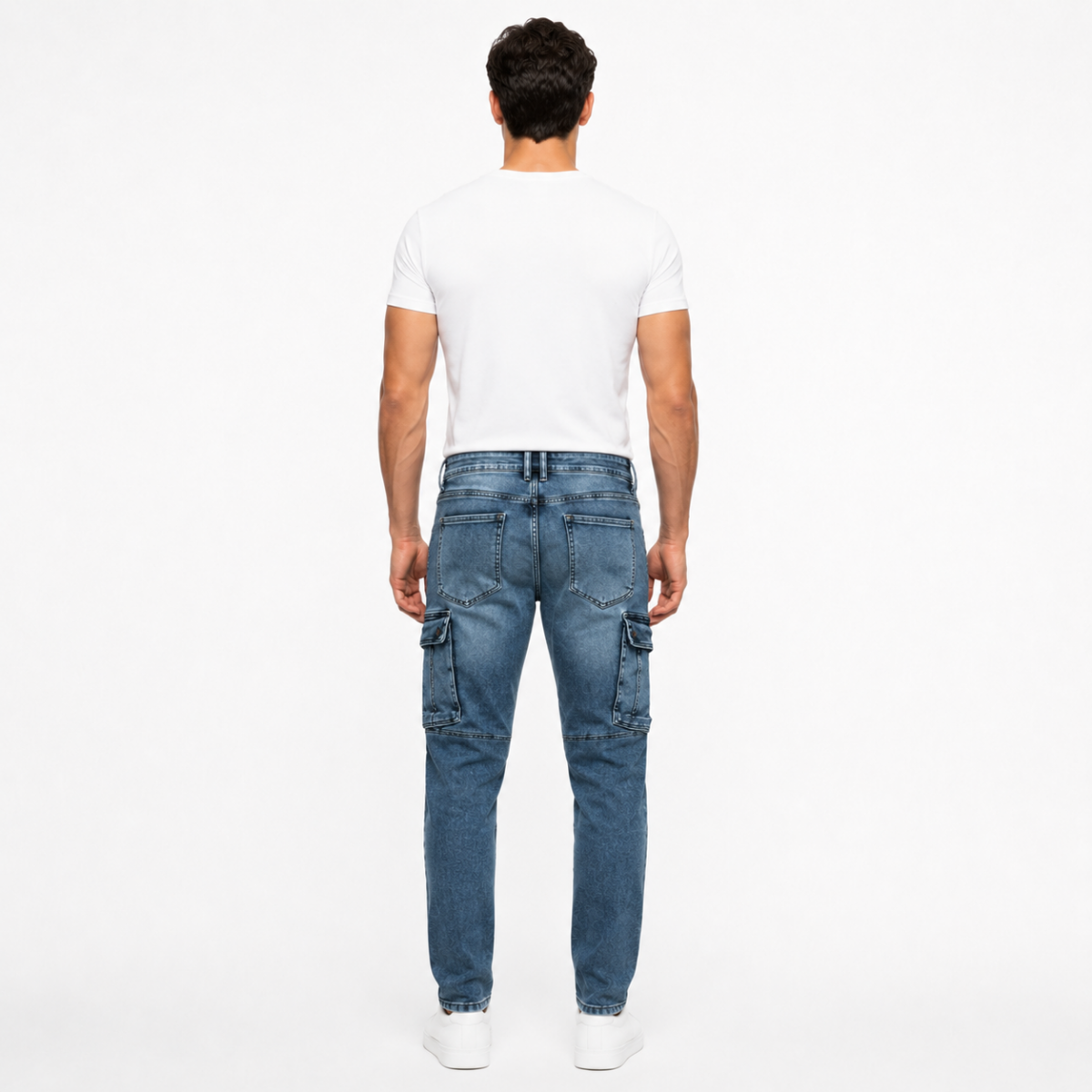 Men's Light Wash Distressed Slim Jeans(INSIDE)