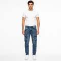 Men's Light Wash Distressed Slim Jeans(INSIDE)