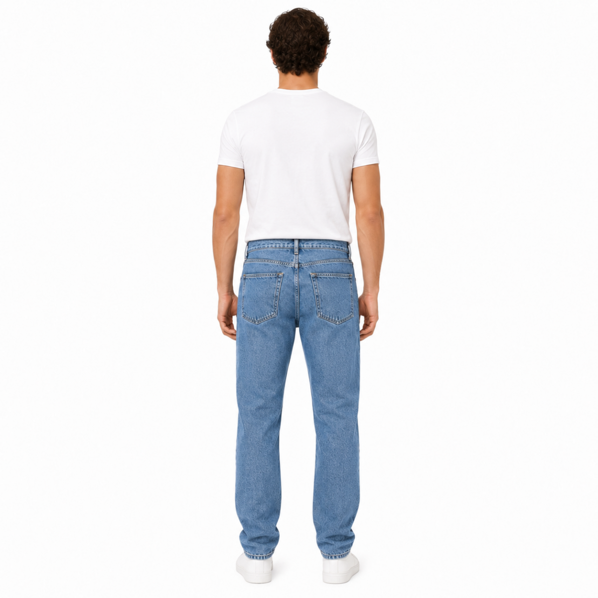 Men's Light Wash Straight-Leg Jeans(INSIDE)