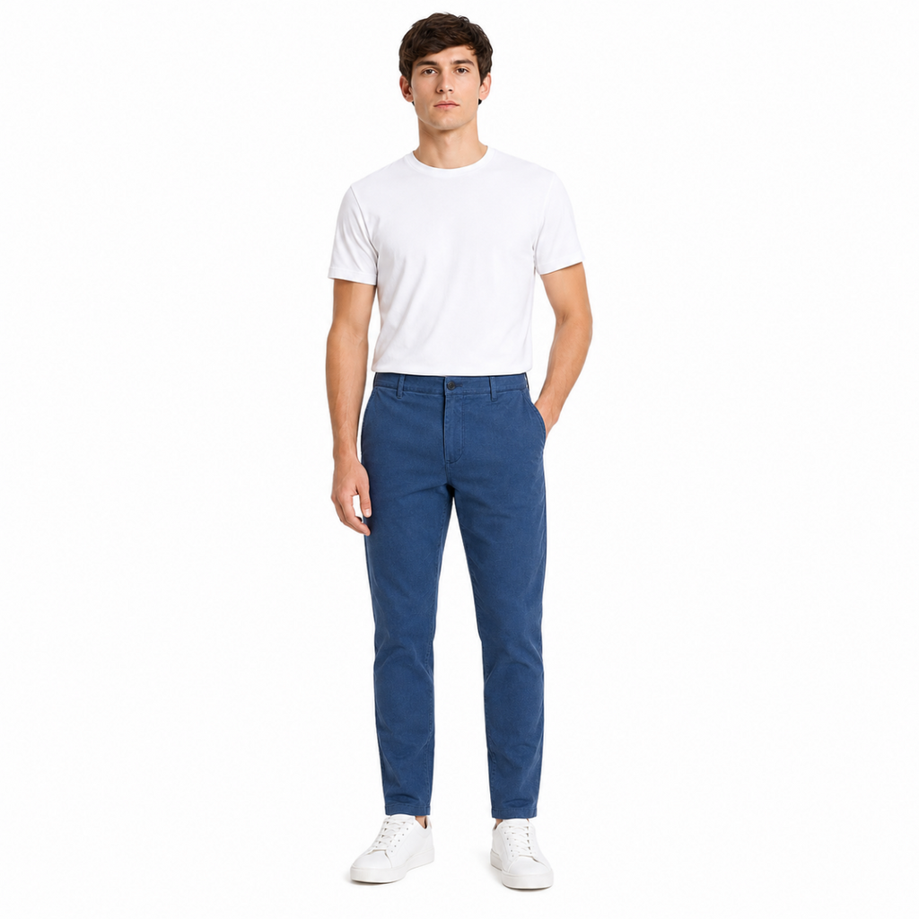 Men's Indigo Blue Chino Pants(INSIDE)
