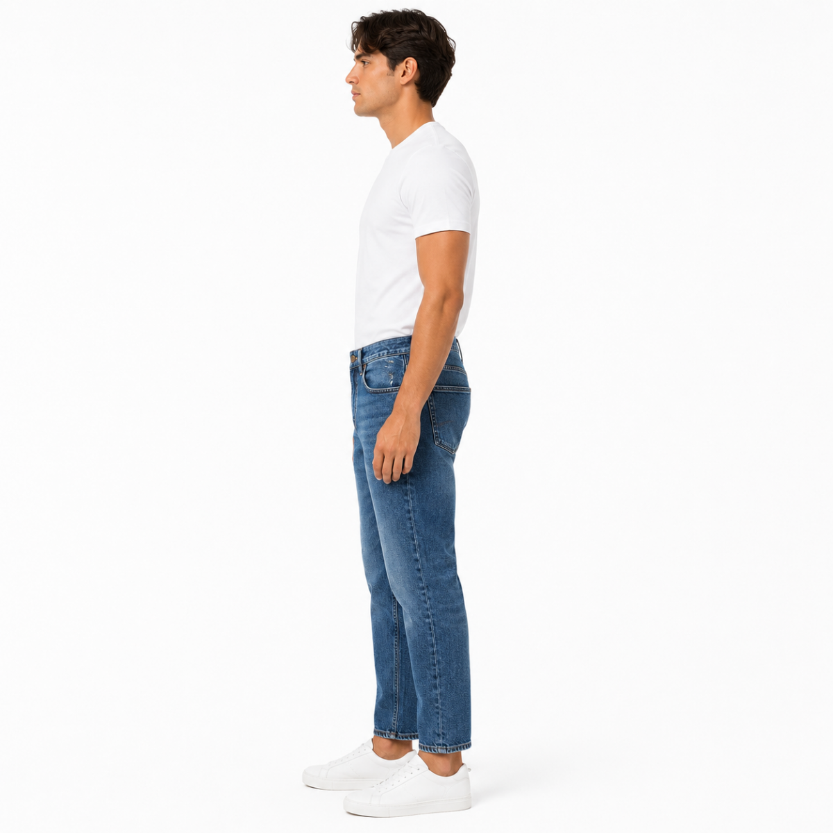Men's Light Blue Slim Clean Jeans(INSIDE)