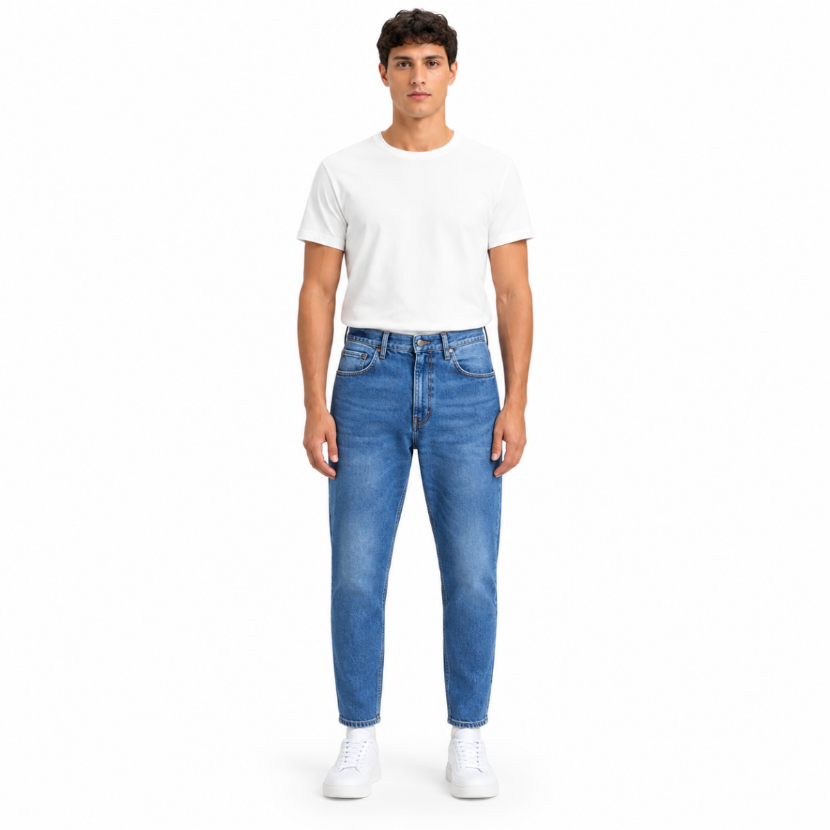 Men's Light Blue Slim Clean Jeans(INSIDE)