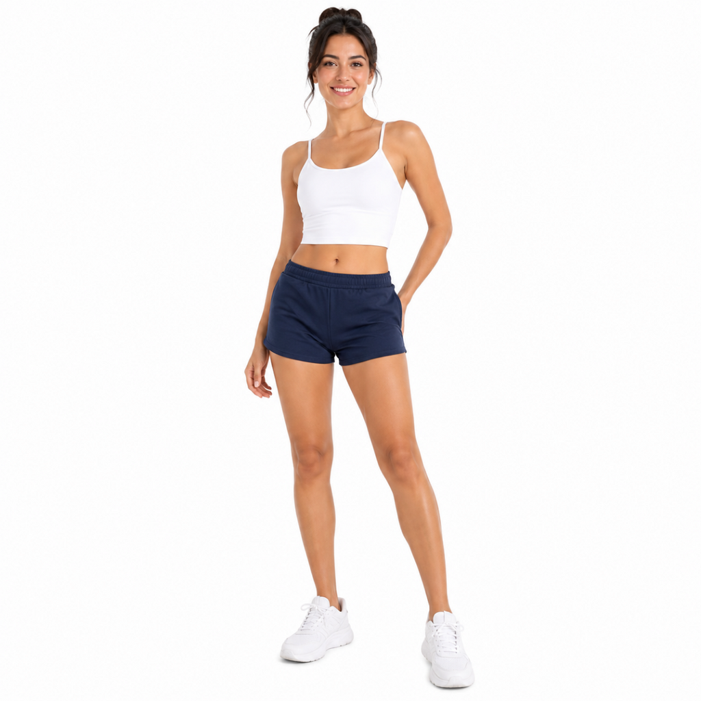 Women's Navy Athletic Lounge Shorts(INSIDE)