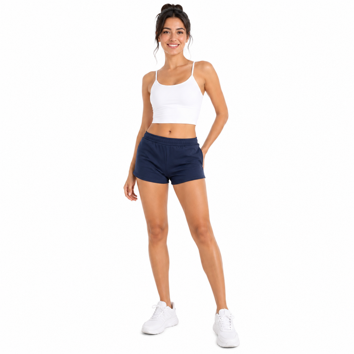 Women's Navy Athletic Lounge Shorts(INSIDE)