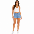 Women's Light Wash Denim Shorts(INSIDE)