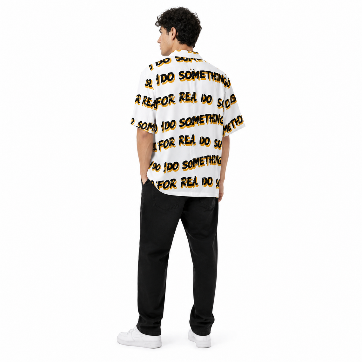 Men's White Graphic Shirt(INSIDE)