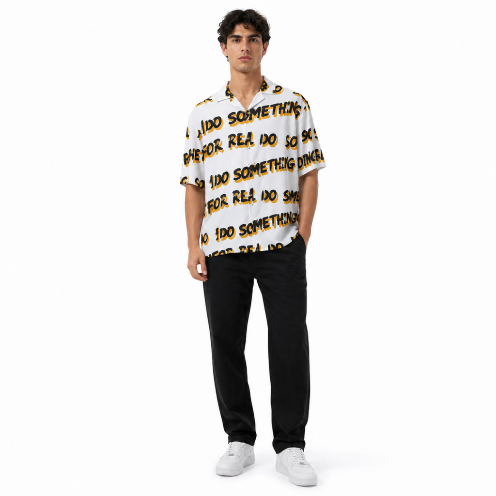 Men's White Graphic Shirt(INSIDE)