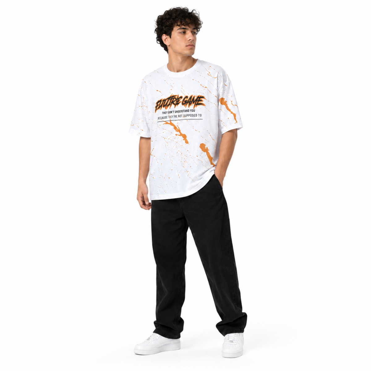 Men's White Graphic T-Shirt(INSIDE)