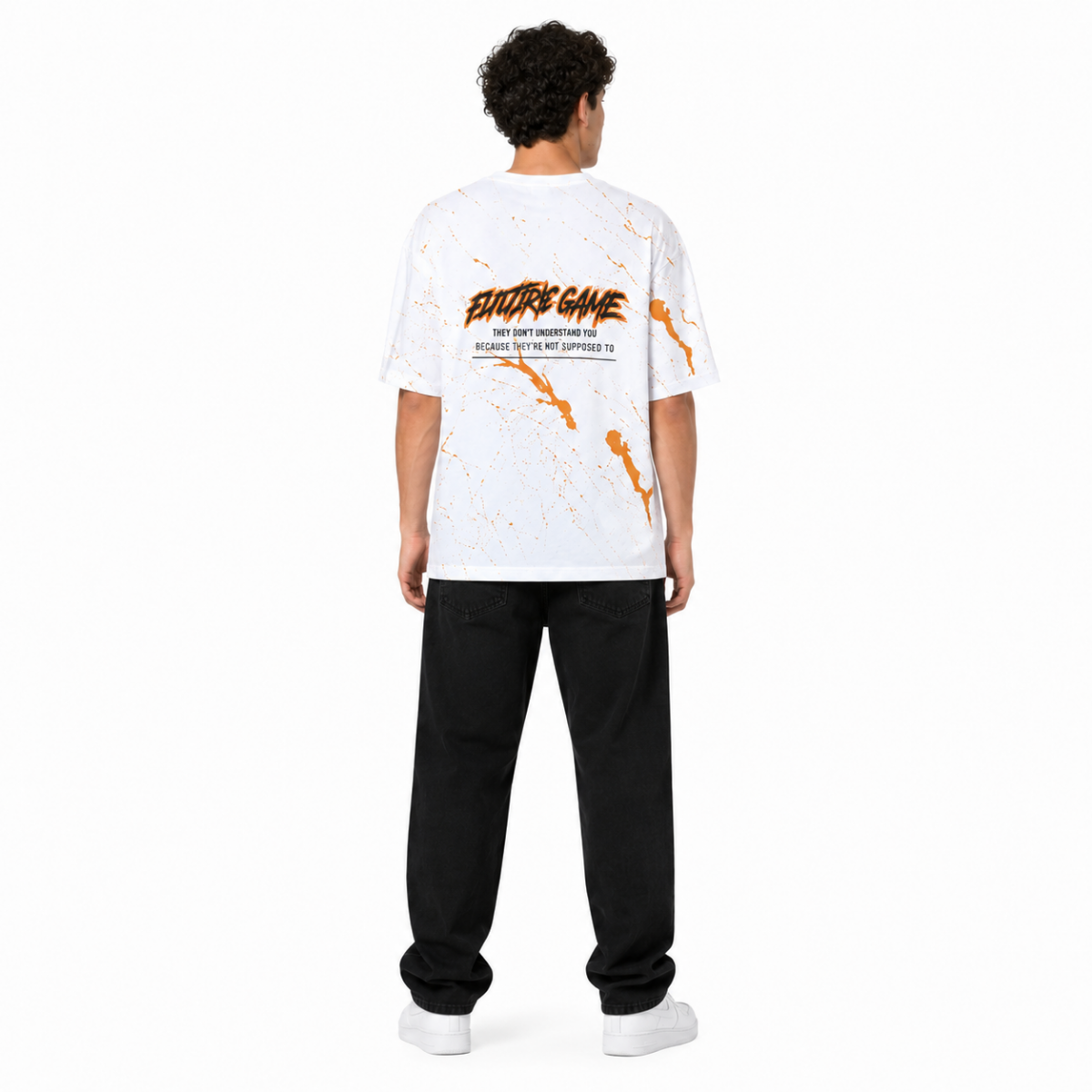 Men's White Graphic T-Shirt(INSIDE)