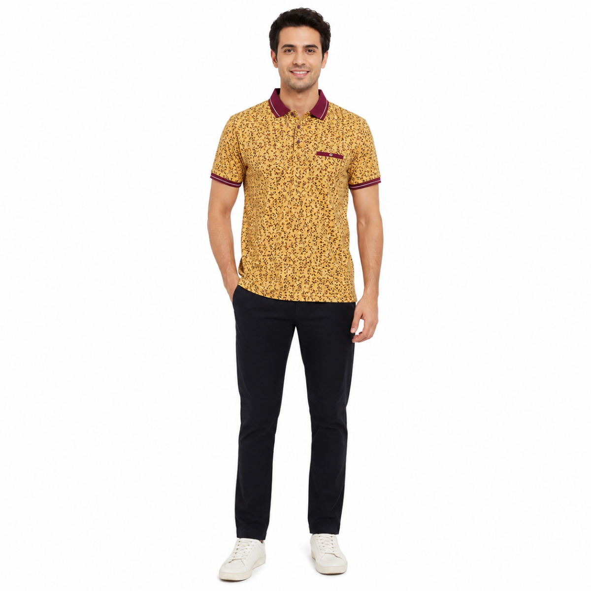 Men's Patterned Polo Shirt(INSIDE)