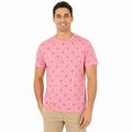 Men's Patterned Pink T-Shirt(INSIDE)