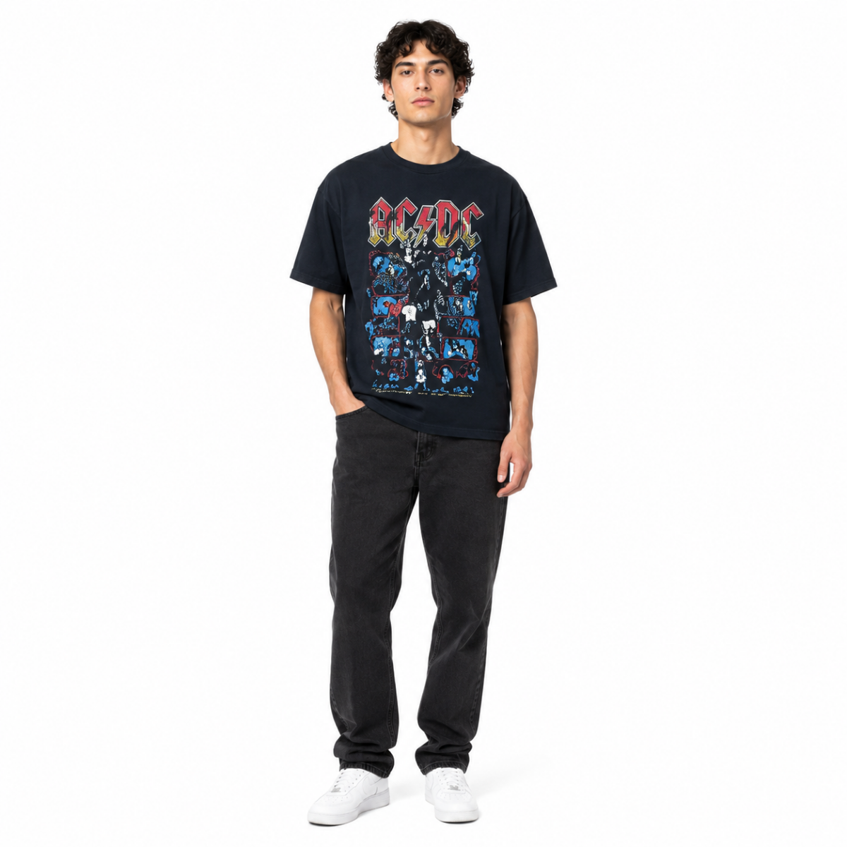 Men's Black Graphic T-Shirt(INSIDE)